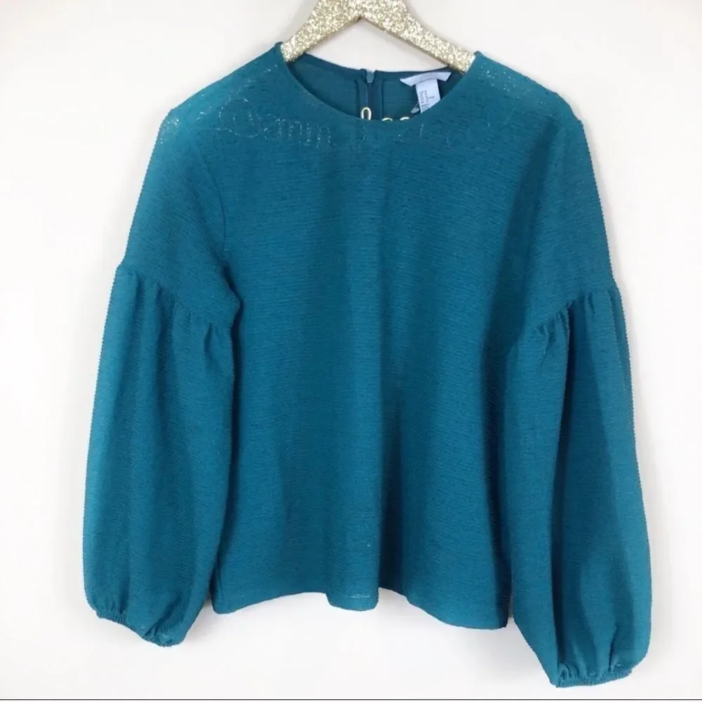 H&M Green Cropped Blouse